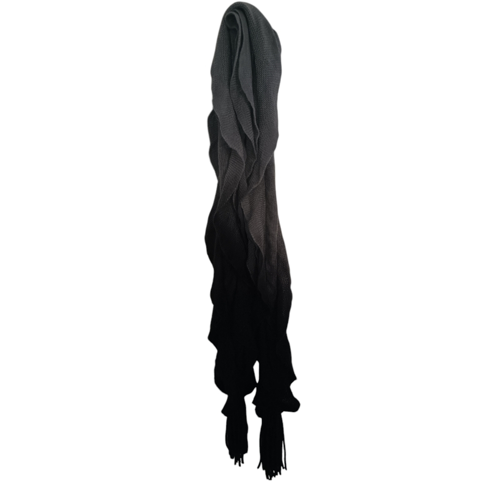 Betsey Johnson Ombre Knit Scarf with Ruffle & Tassle detail